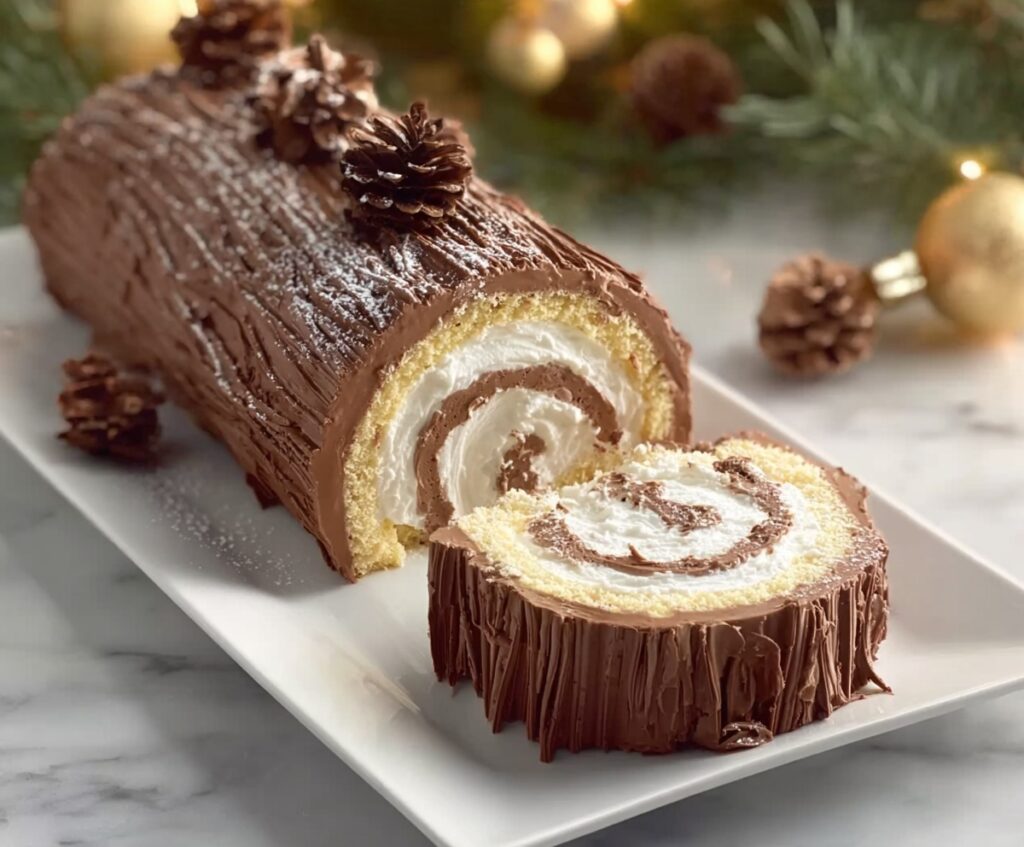 Angel Food Yule Log