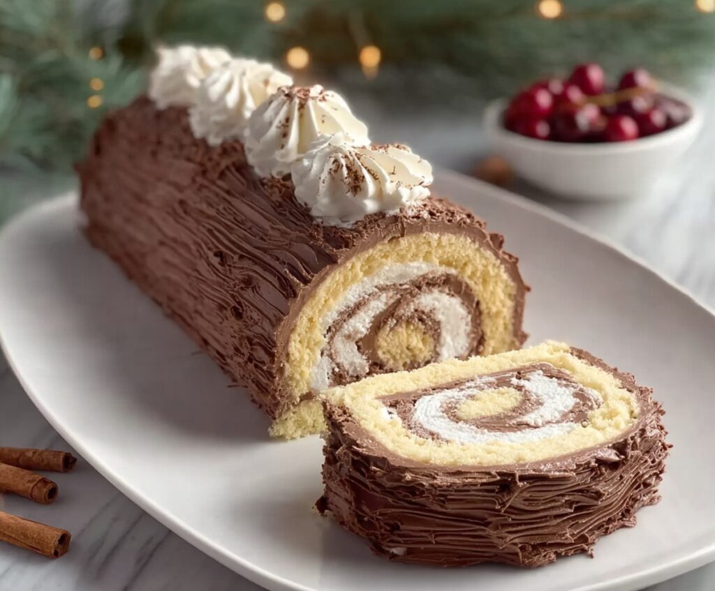 Angel Food Yule Log