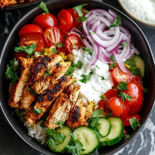 healthy chicken shawarma bowl