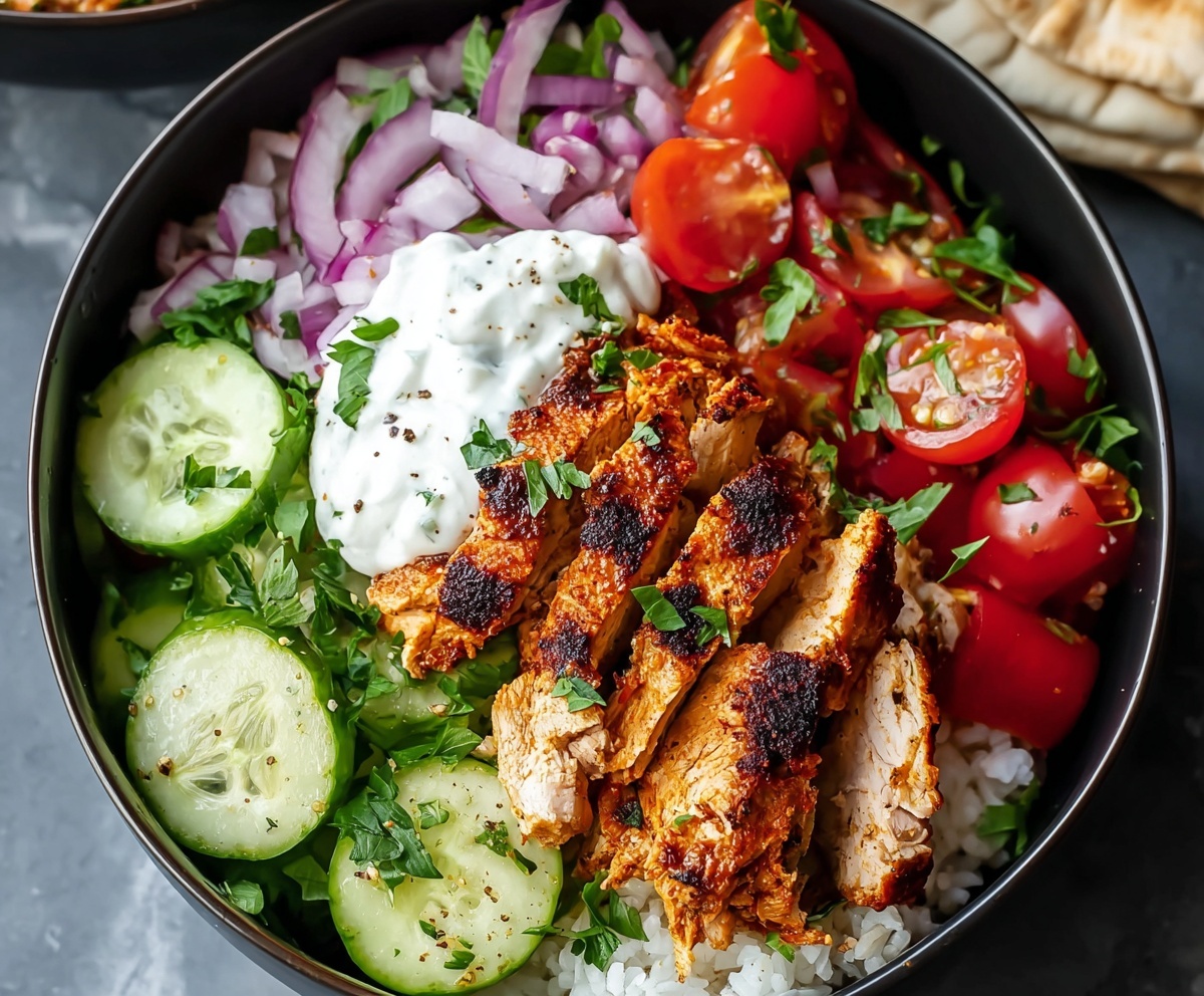 healthy chicken shawarma bowl