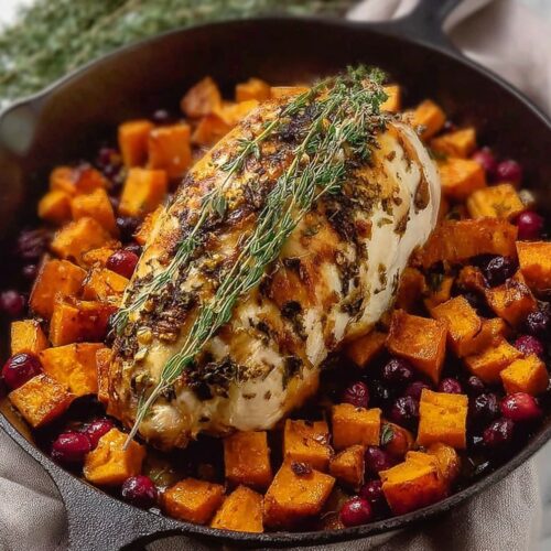 roasted turkey with sweet potatoes