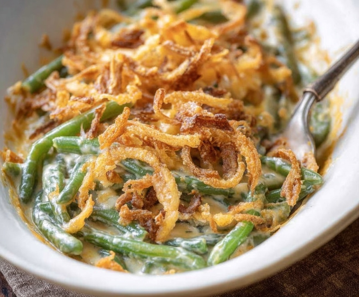 Irresistible Campbells Green Bean Casserole