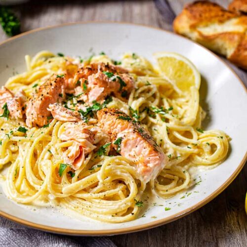 Salmon Pasta with Lemon Cream Sauce