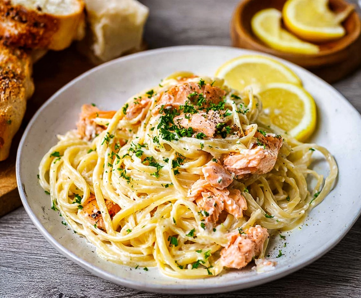 Salmon Pasta with Lemon Cream Sauce