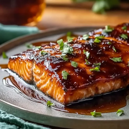 Baked Bourbon Glazed Salmon