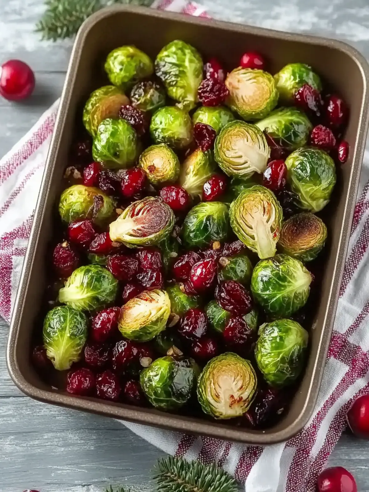 Roasted Brussels Sprouts with Cranberries