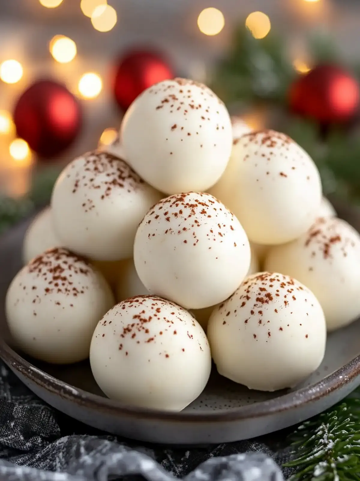 Sweet Eggnog Truffles