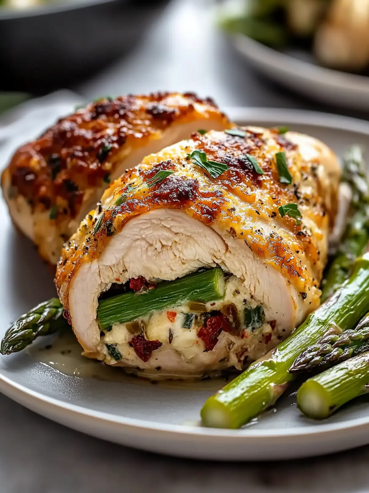 Stuffed Chicken Breast with Asparagus