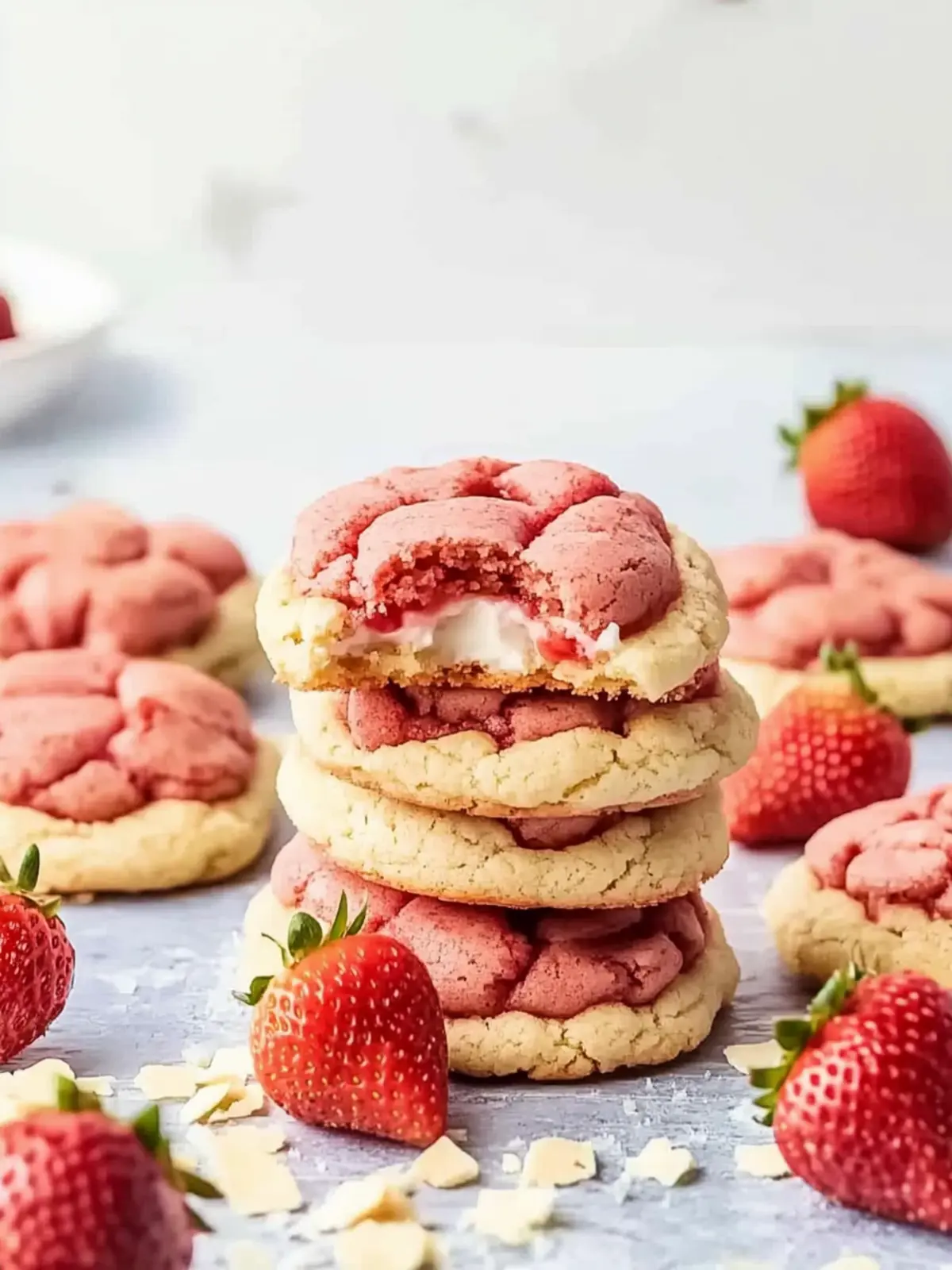 Creamy Strawberry Cheesecake Cookies