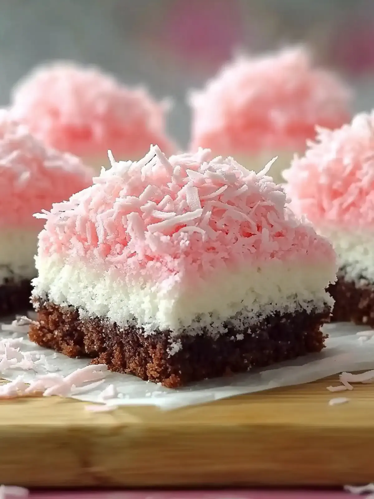 Pink Coconut Snowball Cake Bars