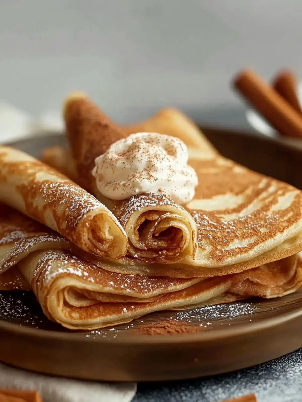 Fluffy High Protein Cinnamon Crepes