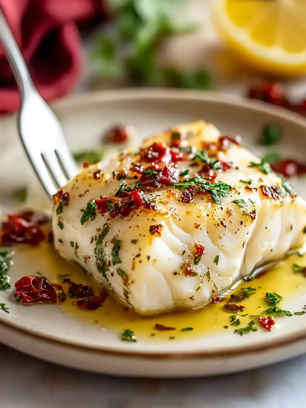 Tender Mediterranean Baked Halibut