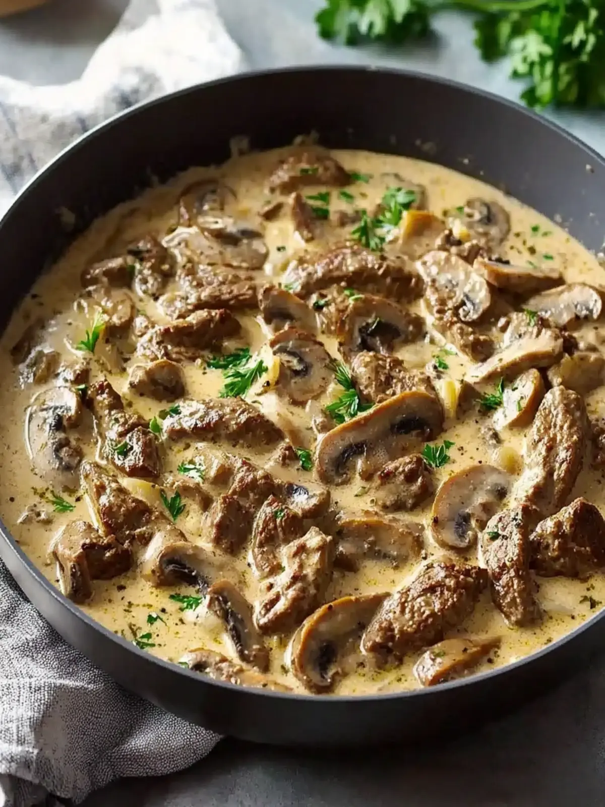 Rich Beef Stroganoff with Cream of Mushroom