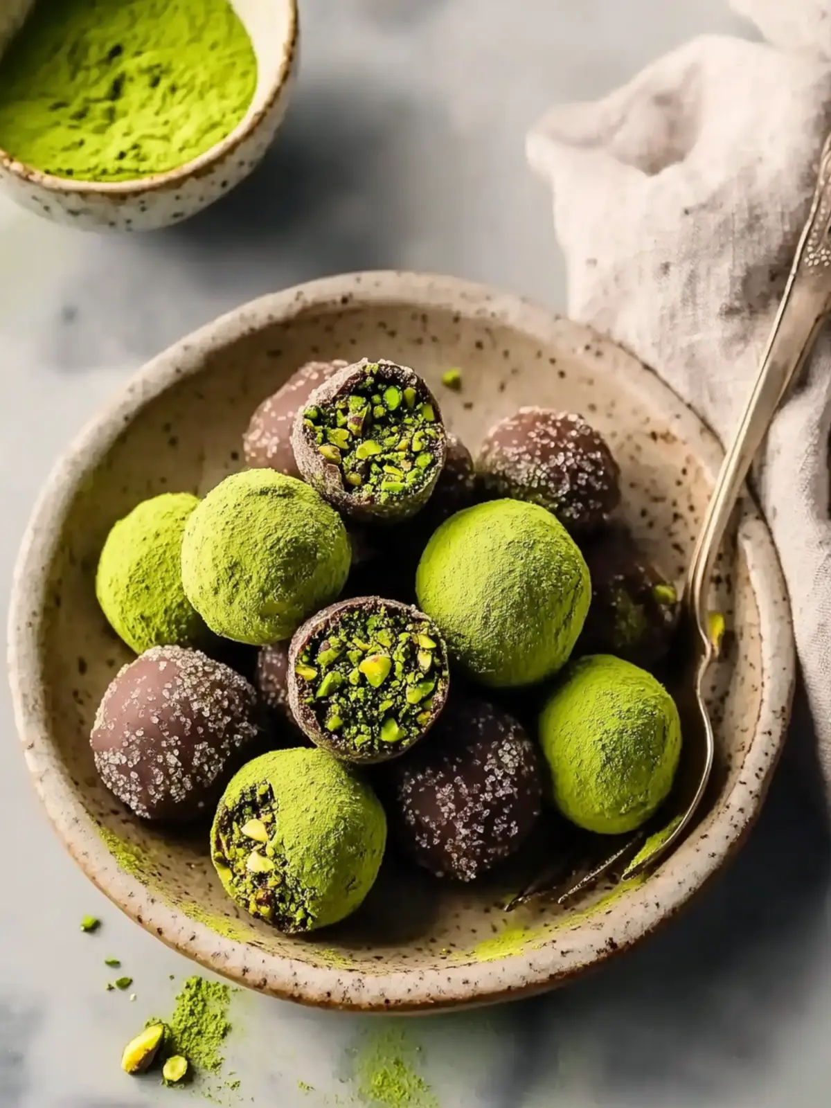 Delicious Pistachio Matcha Dark Chocolate Truffles You’ll Love