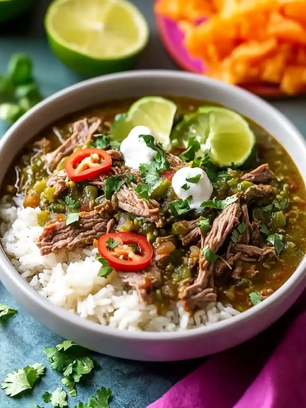 Simple Crockpot Beef Chili Verde