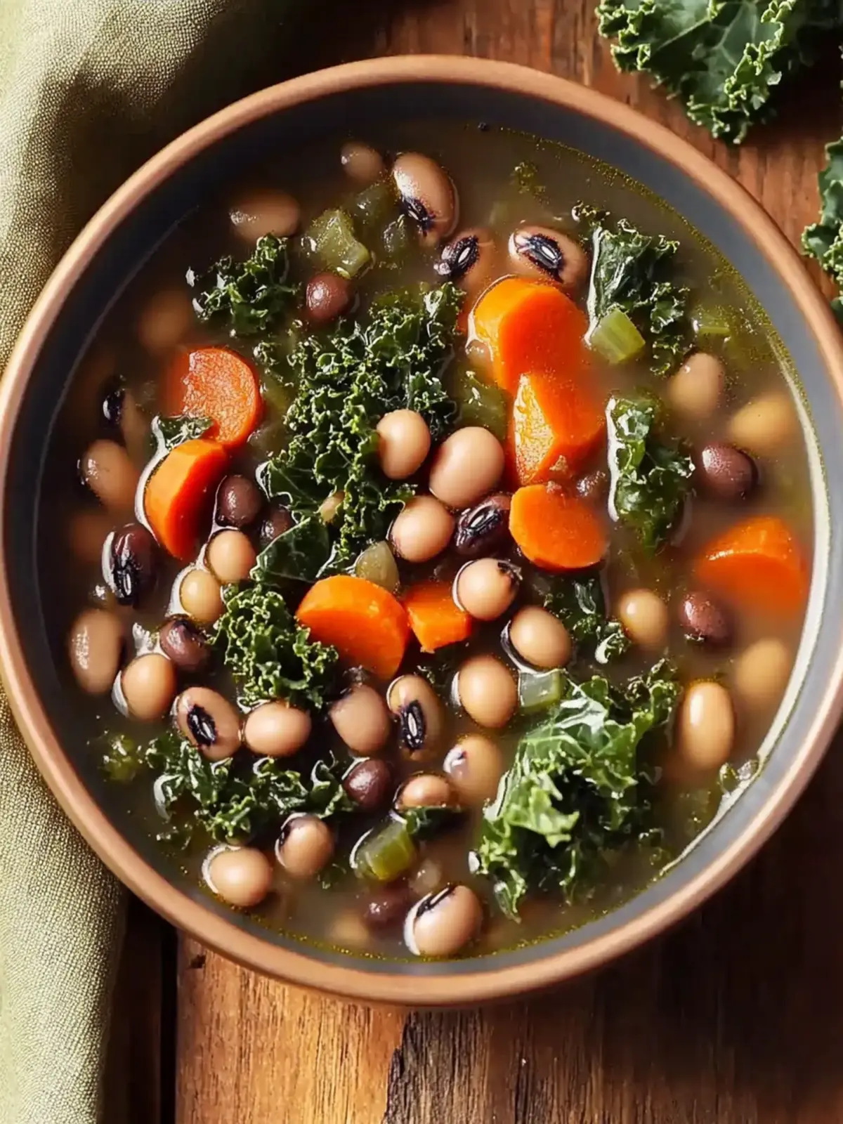 Black Eyed Peas and Kale Soup