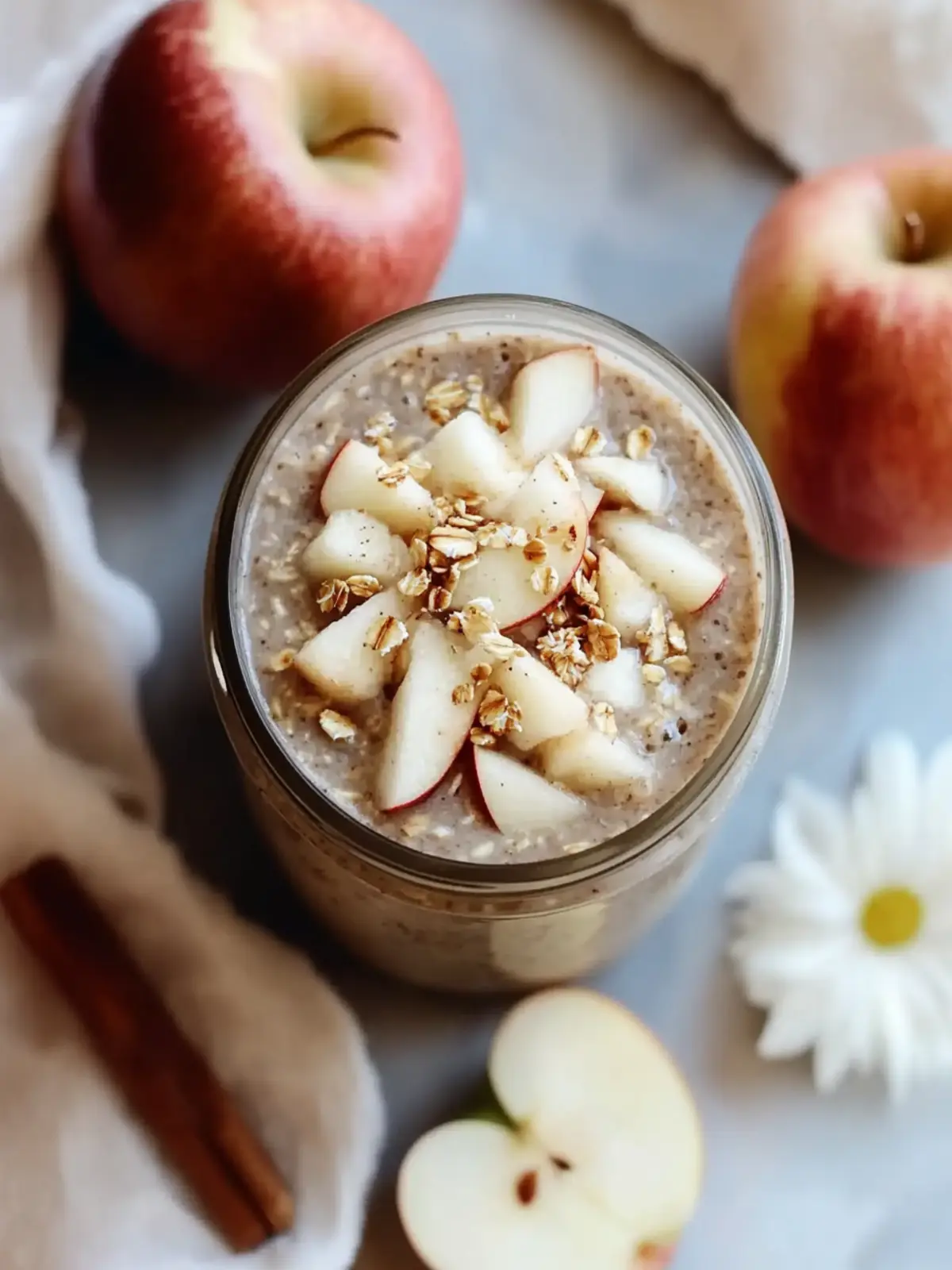Gluten-Free High Protein Apple Pie Overnight Oats
