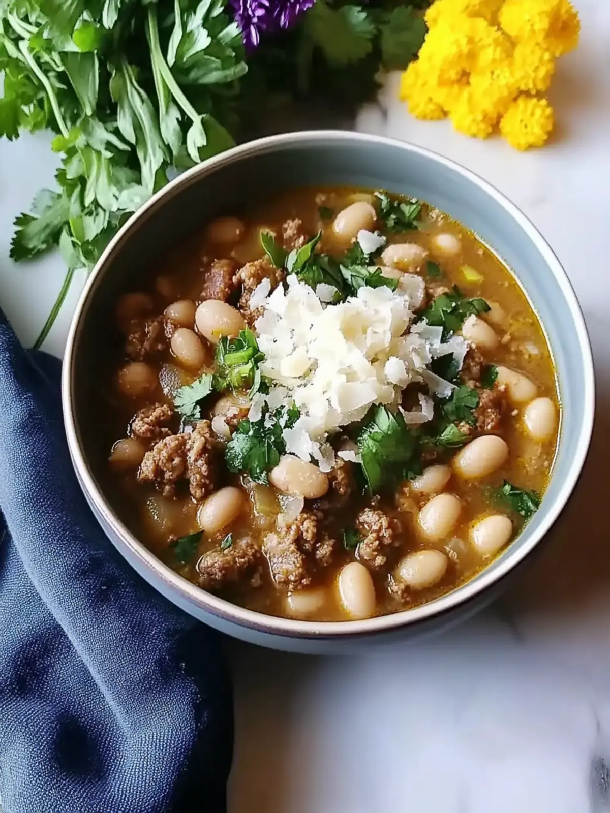 Classic White Bean Beef Chili