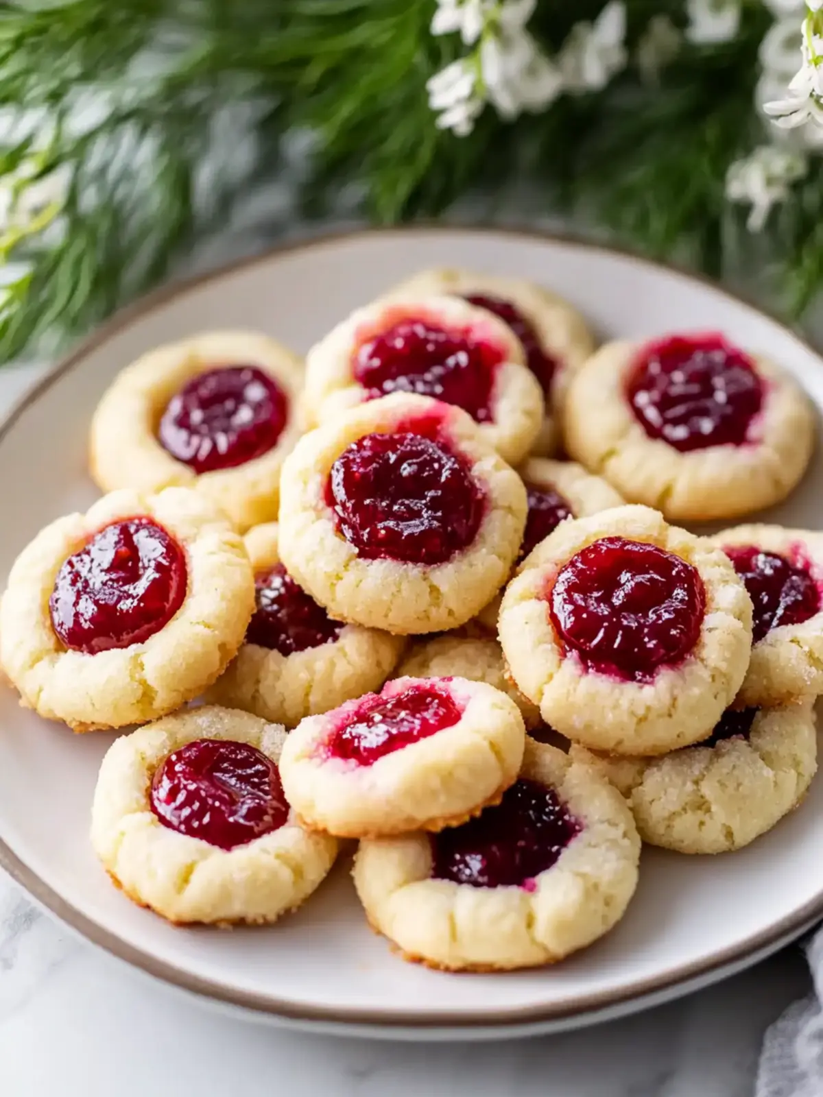 Jammy Cream Cheese Thumbprint Cookies