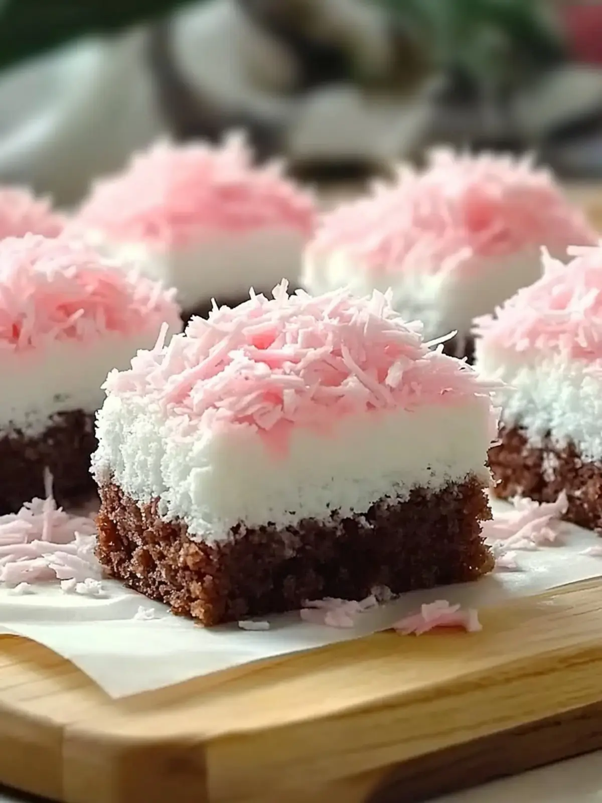 Pink Coconut Snowball Cake Bars