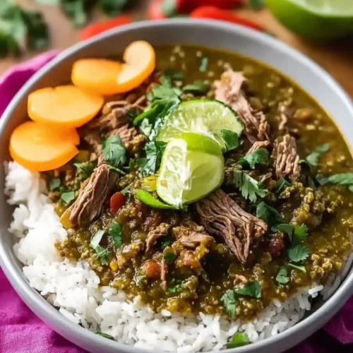 Simple Crockpot Beef Chili Verde