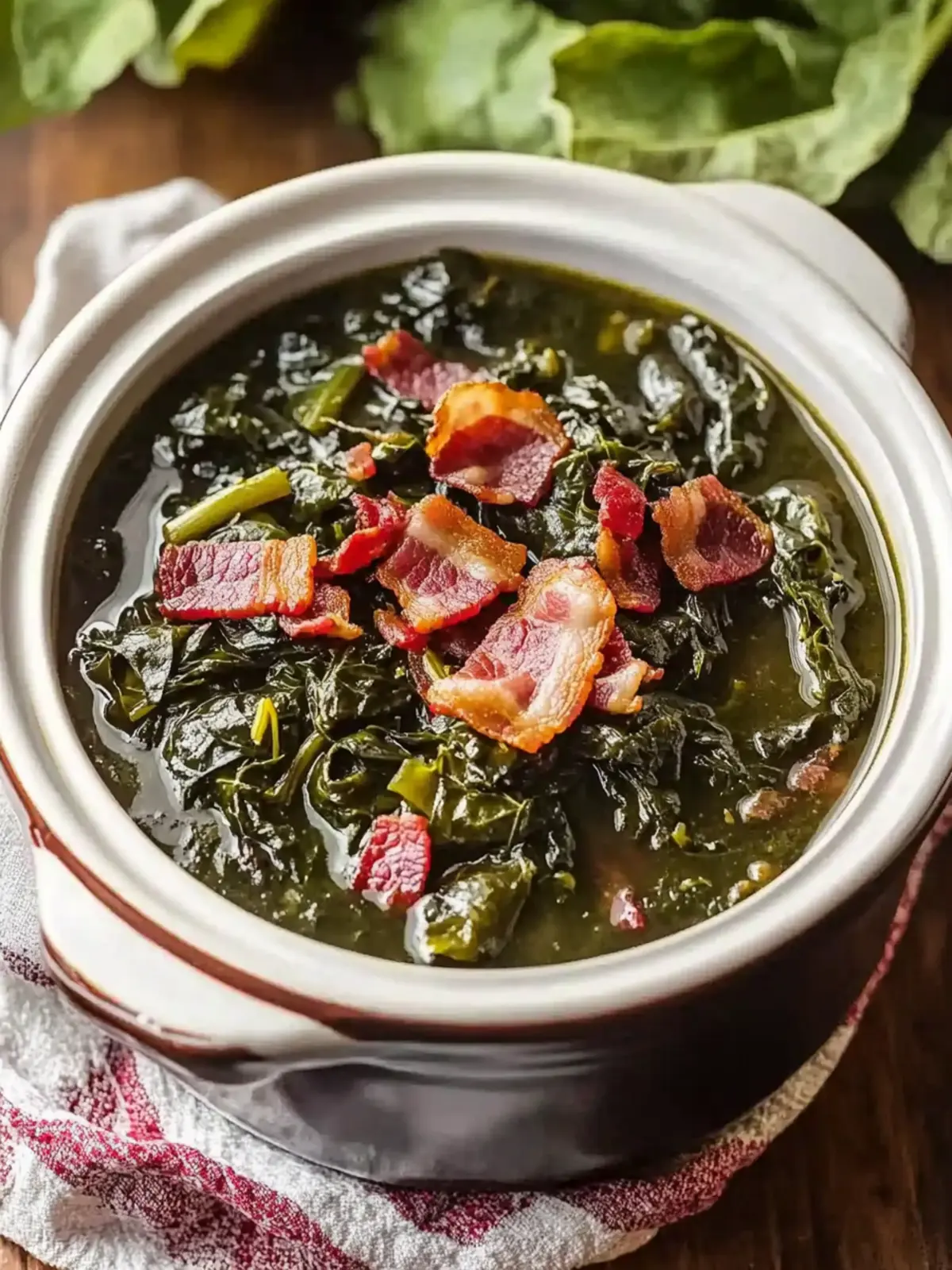 Crock Pot Collard Greens with Bacon