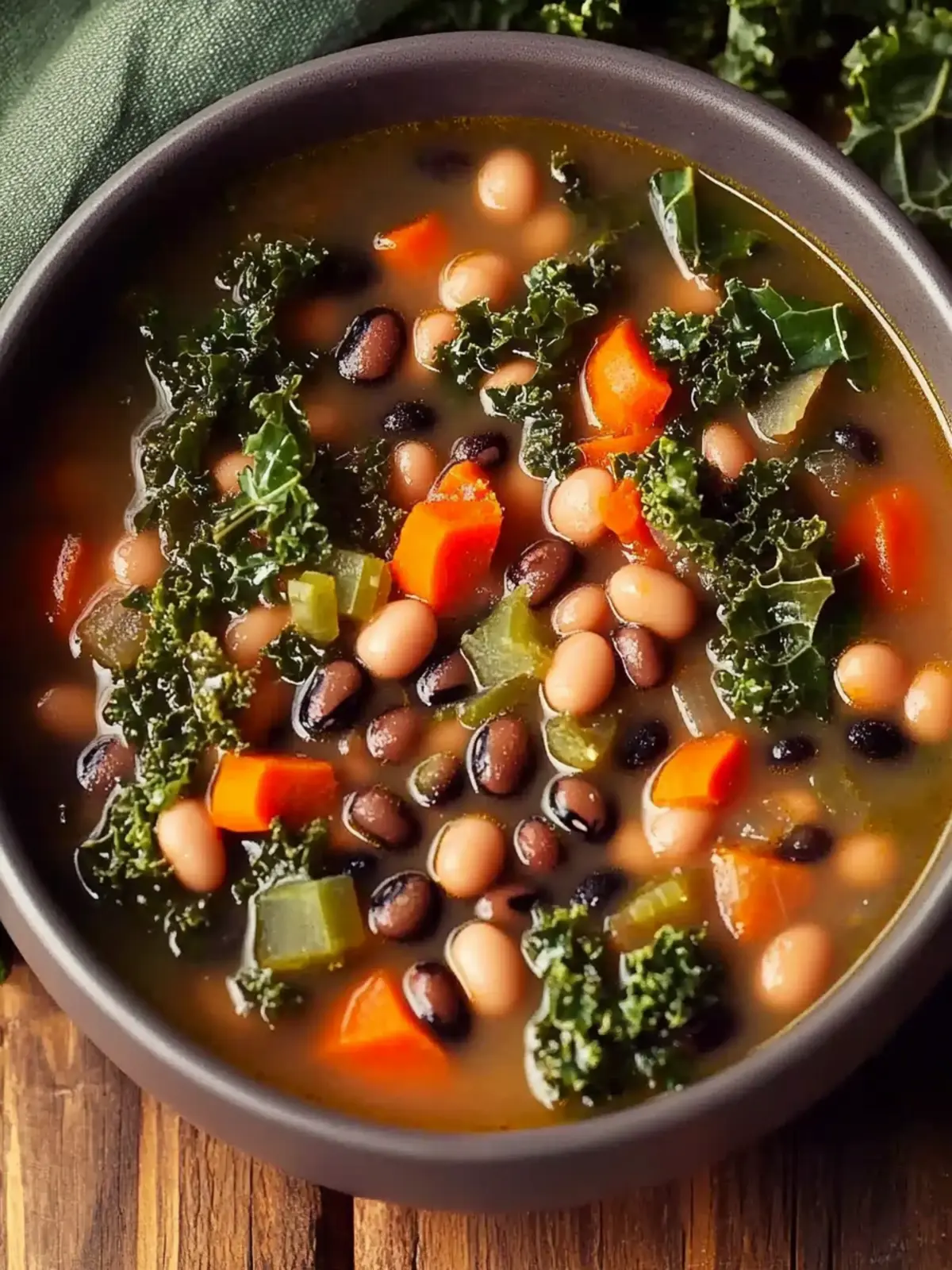 Black Eyed Peas and Kale Soup