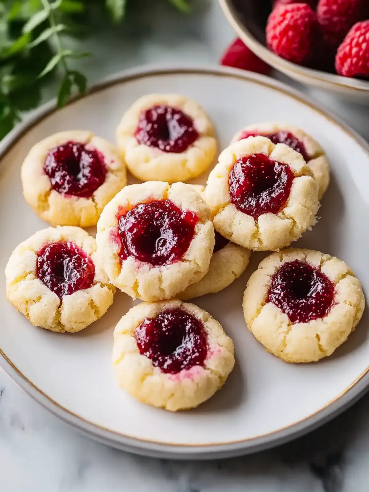 Jammy Cream Cheese Thumbprint Cookies