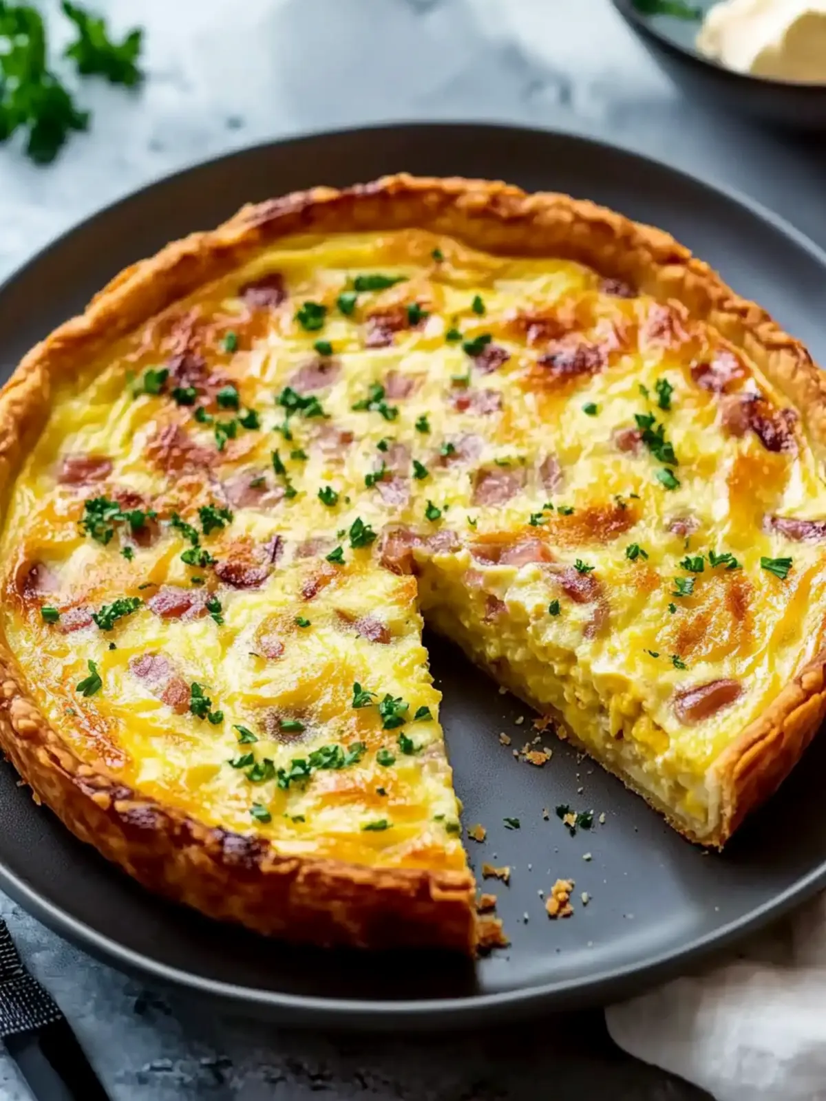 Cheesy Crustless Quiche Lorraine