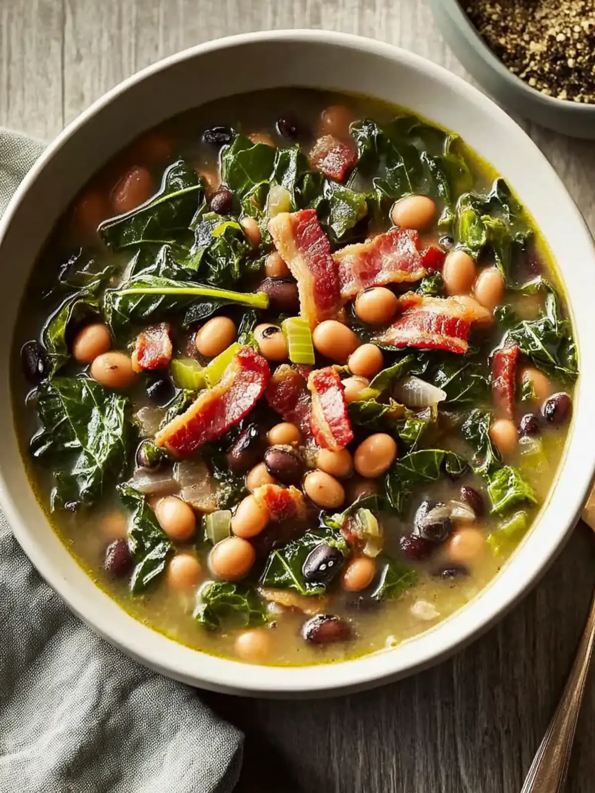 Bacon Black Eyed Peas and Collard Greens