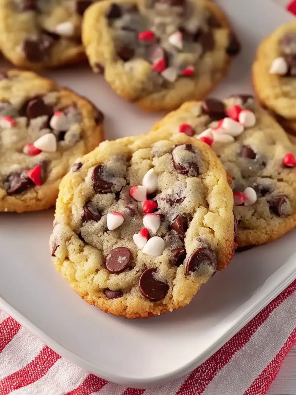 Candy Cane Chocolate Chip Cookies for Festive Cheer