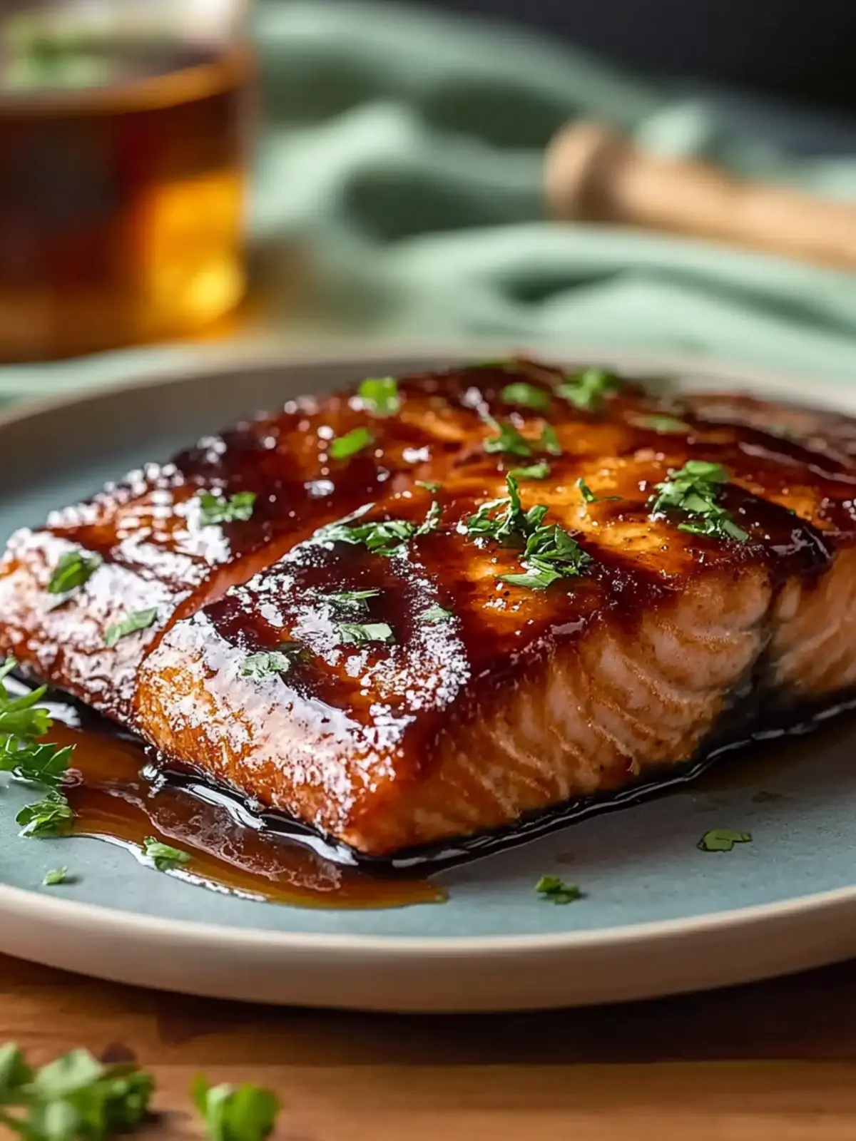 Baked Bourbon Glazed Salmon