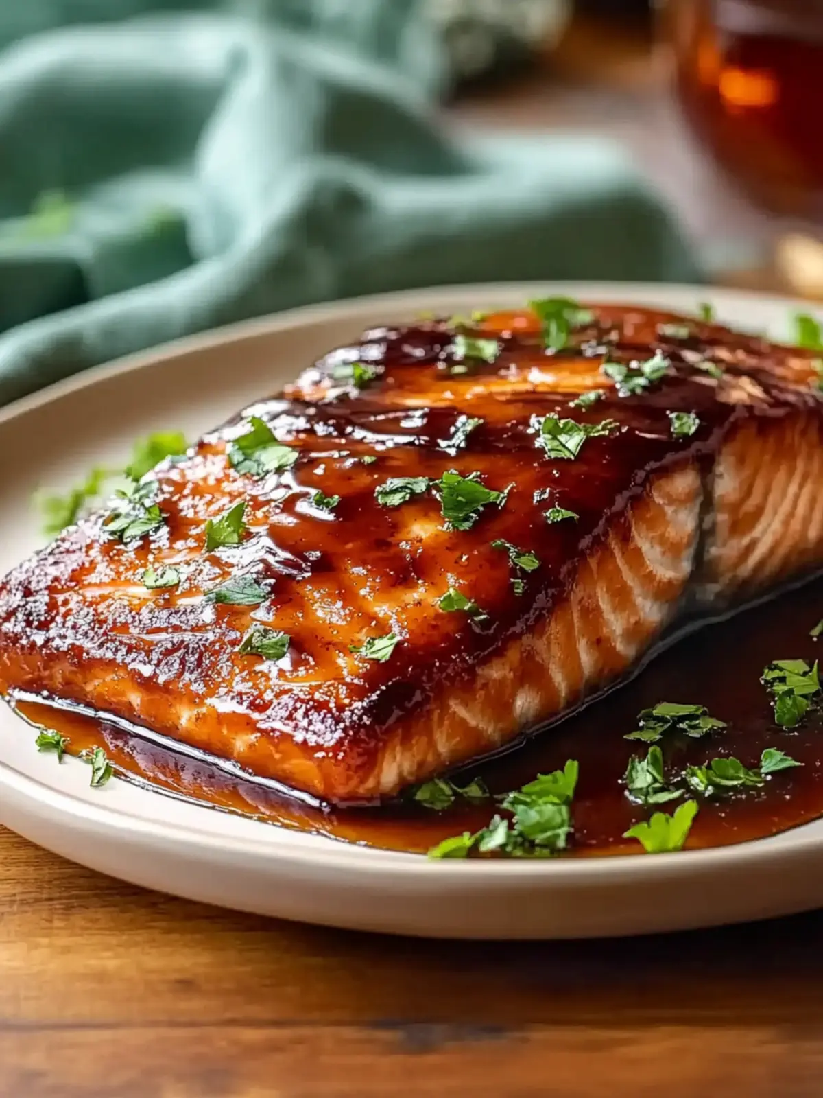 Baked Bourbon Glazed Salmon