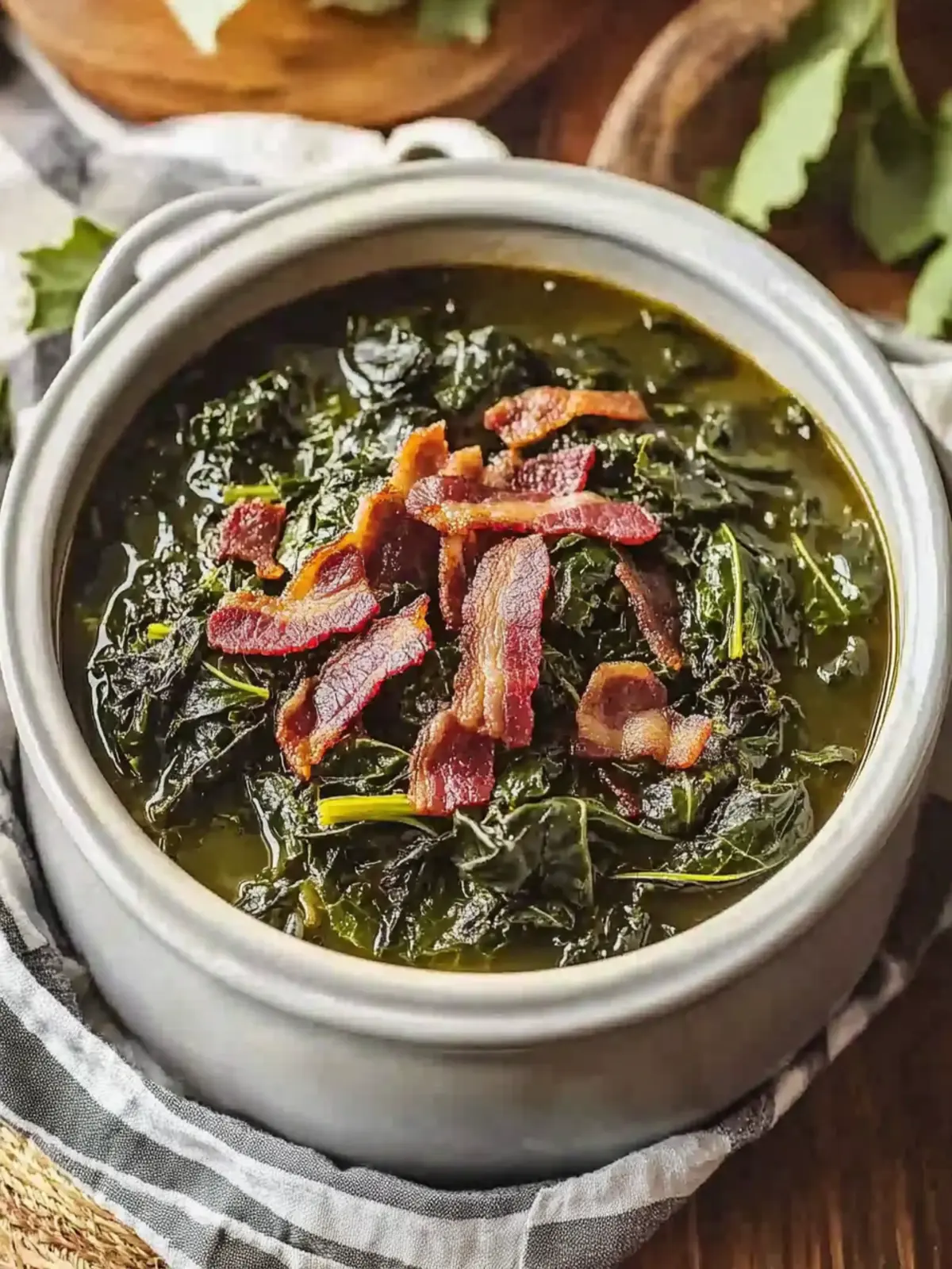 Crock Pot Collard Greens with Bacon
