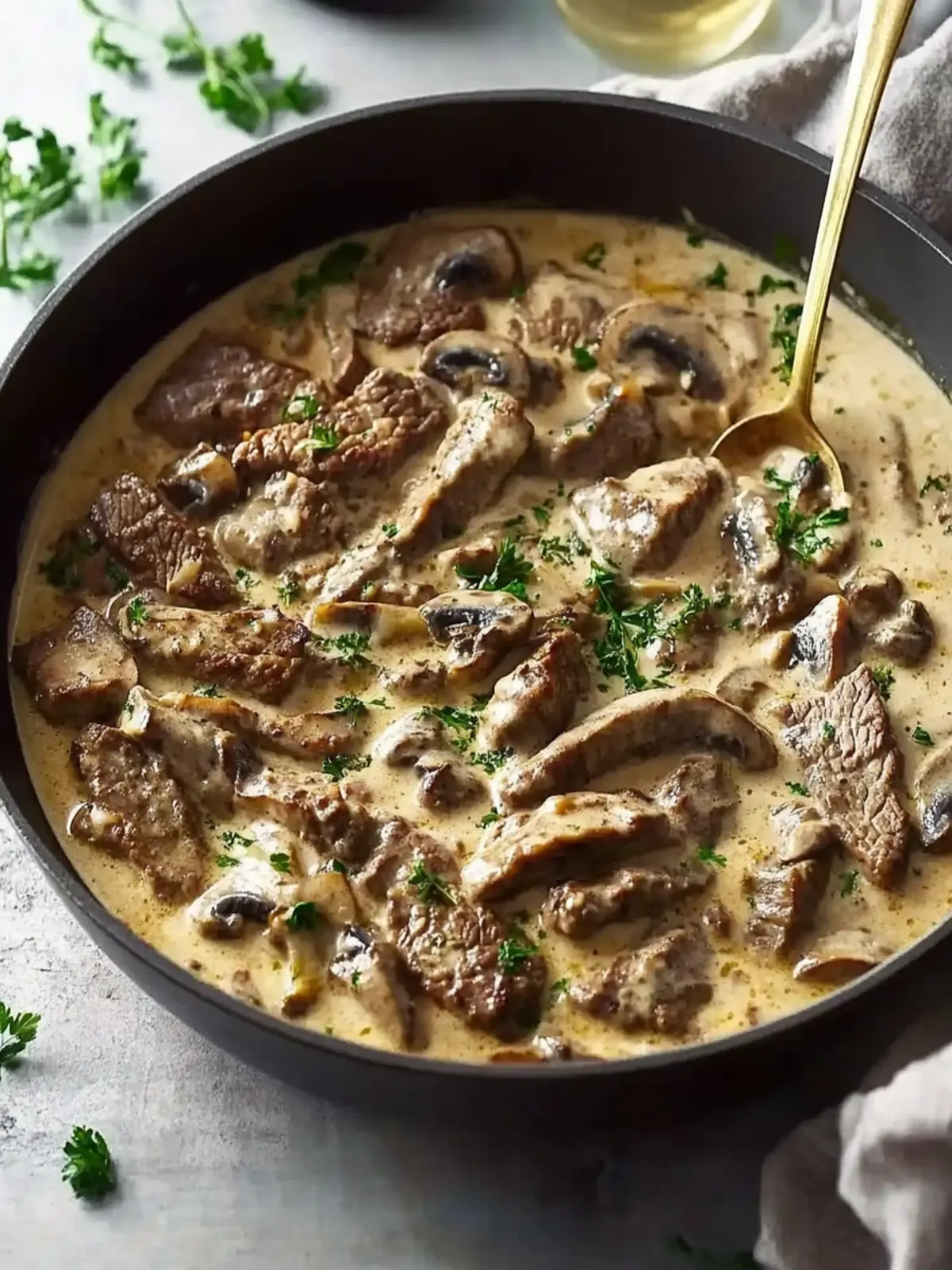 Rich Beef Stroganoff with Cream of Mushroom