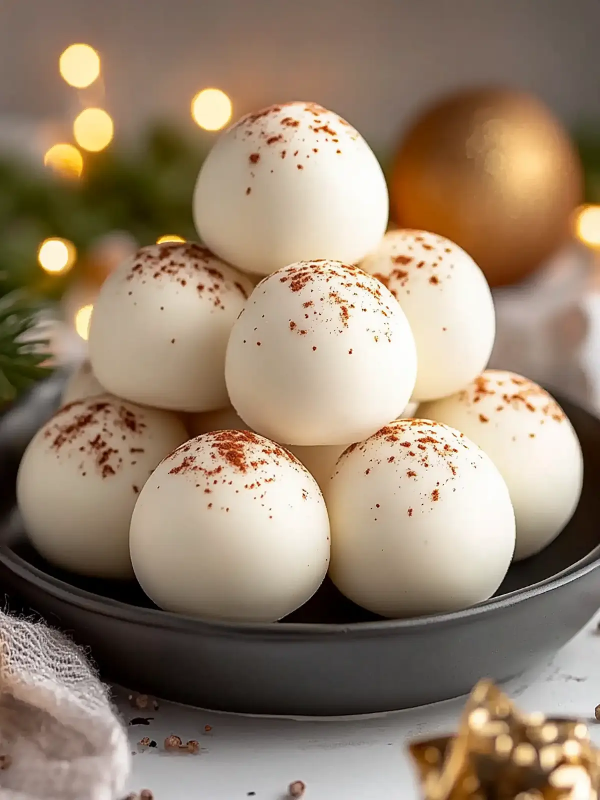 Sweet Eggnog Truffles