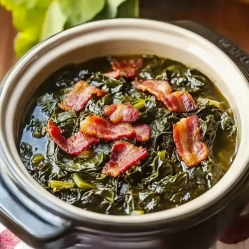Crock Pot Collard Greens with Bacon