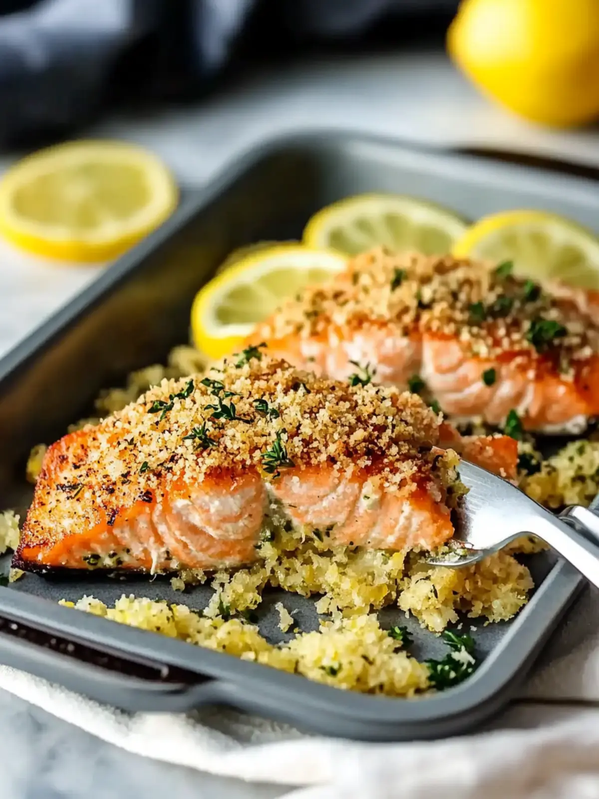 Baked Lemon Parmesan Herb Crusted Salmon in 30 Minutes!