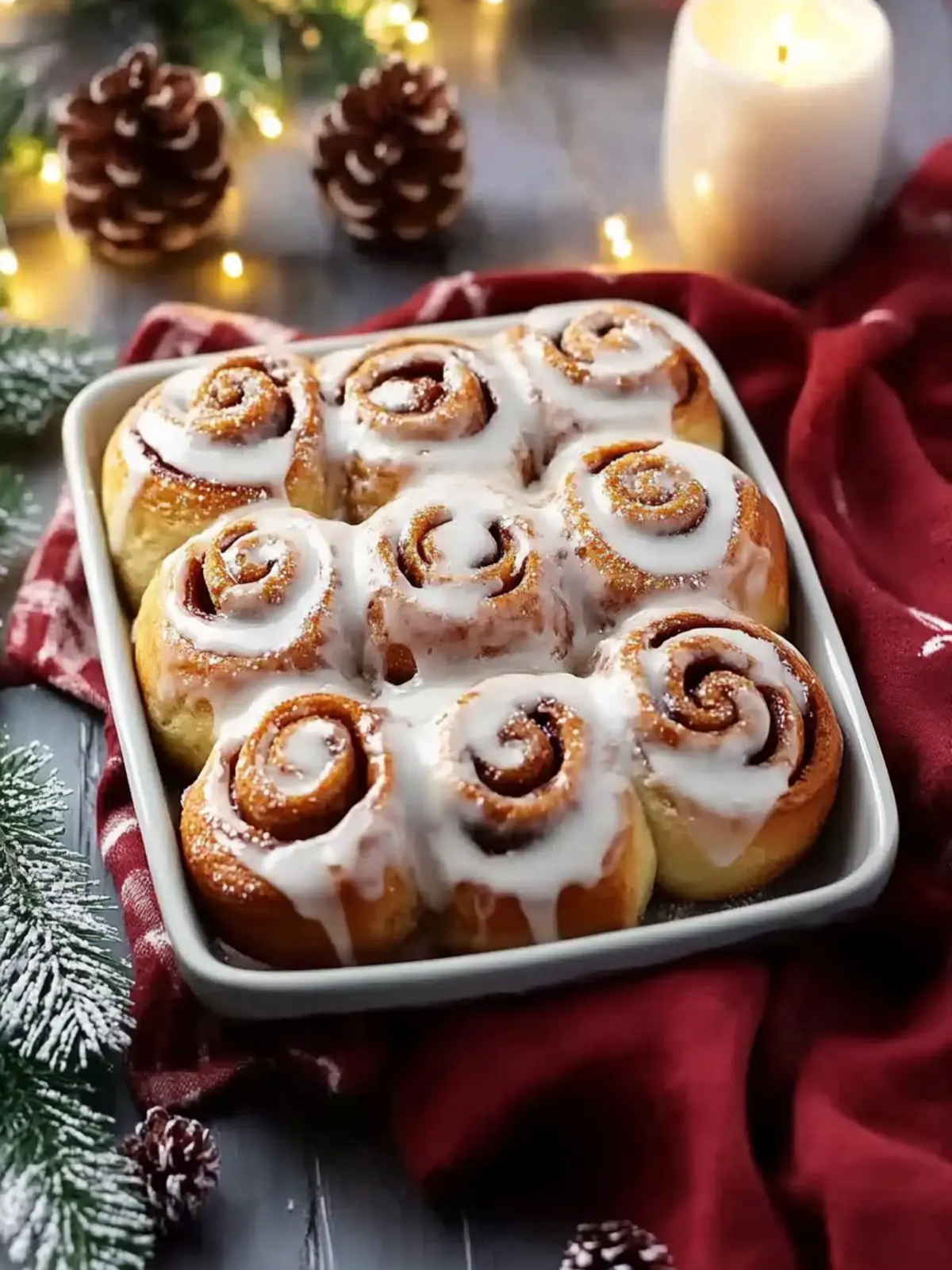 Festive Eggnog Cinnamon Rolls