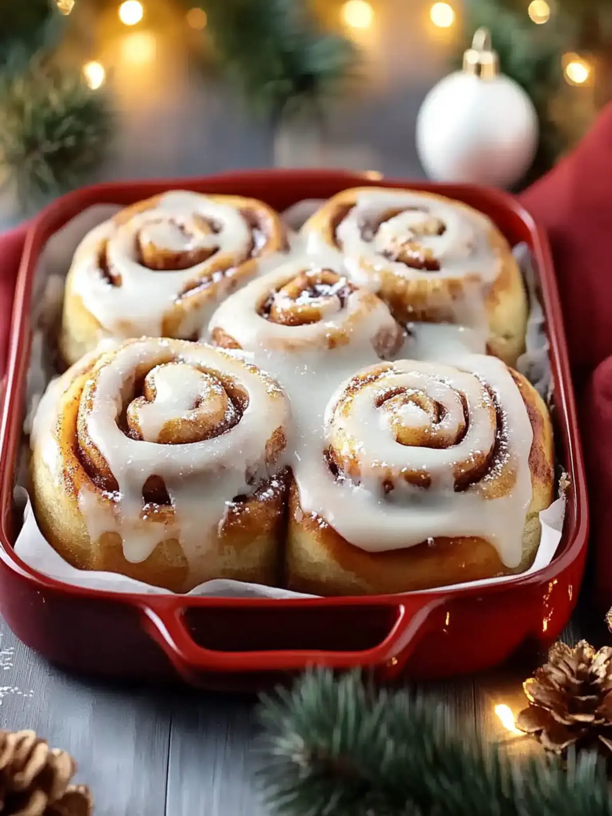 Festive Eggnog Cinnamon Rolls