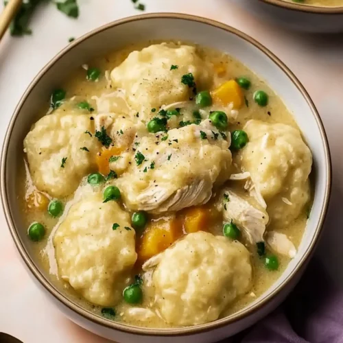 Warm Crockpot Chicken and Dumplings