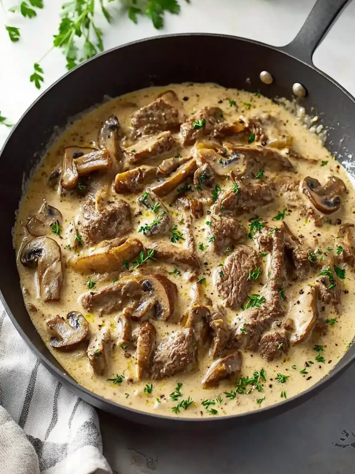 Rich Beef Stroganoff with Cream of Mushroom