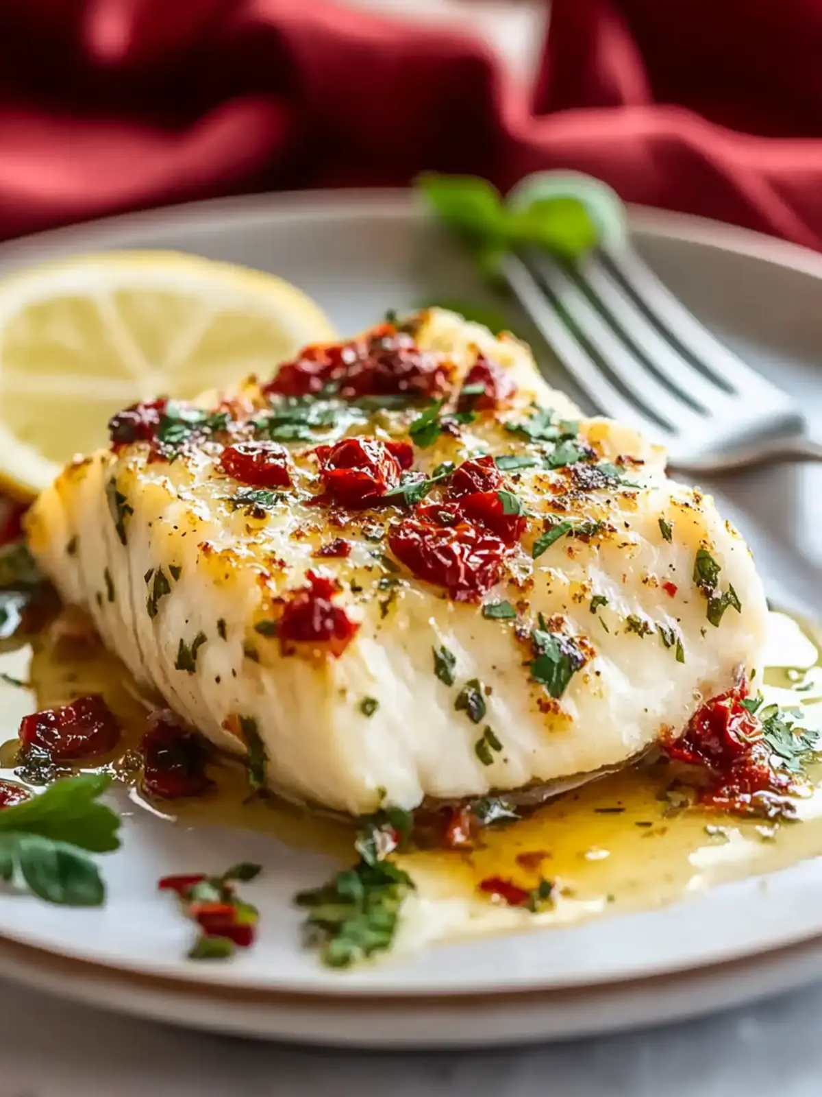 Tender Mediterranean Baked Halibut