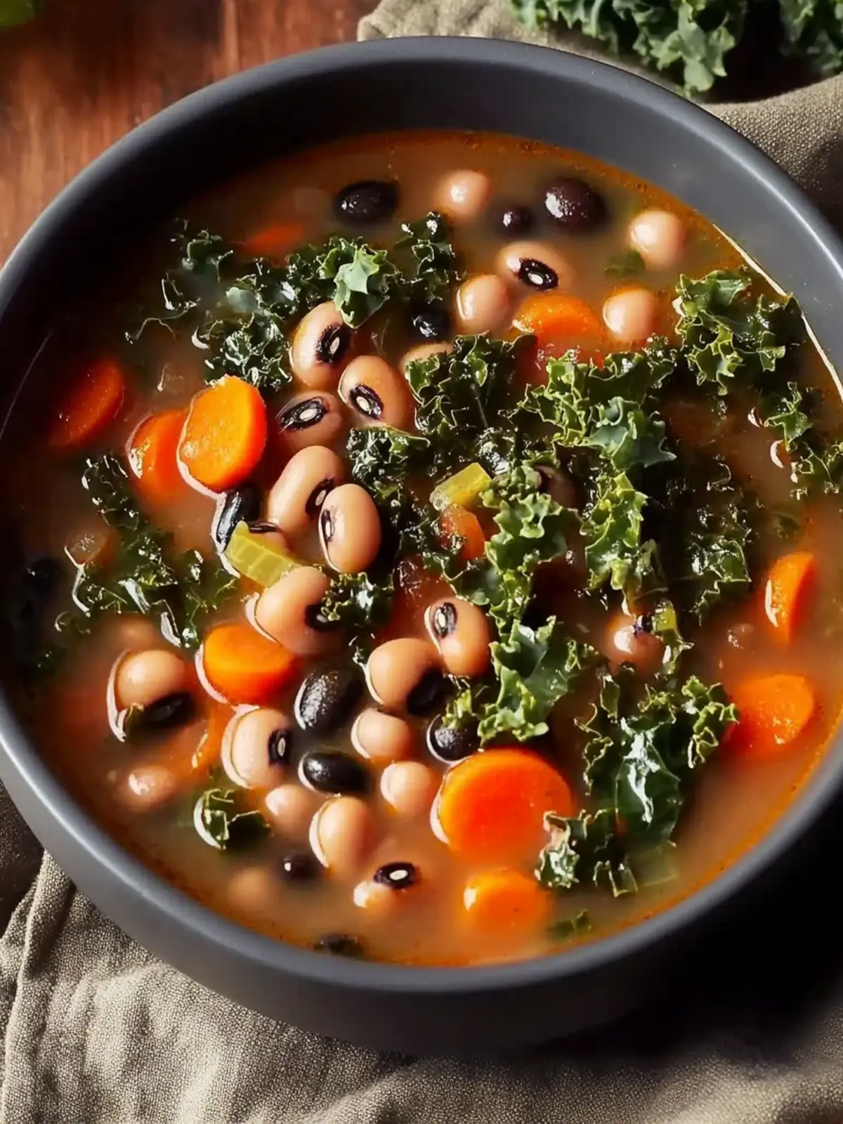 Black Eyed Peas and Kale Soup