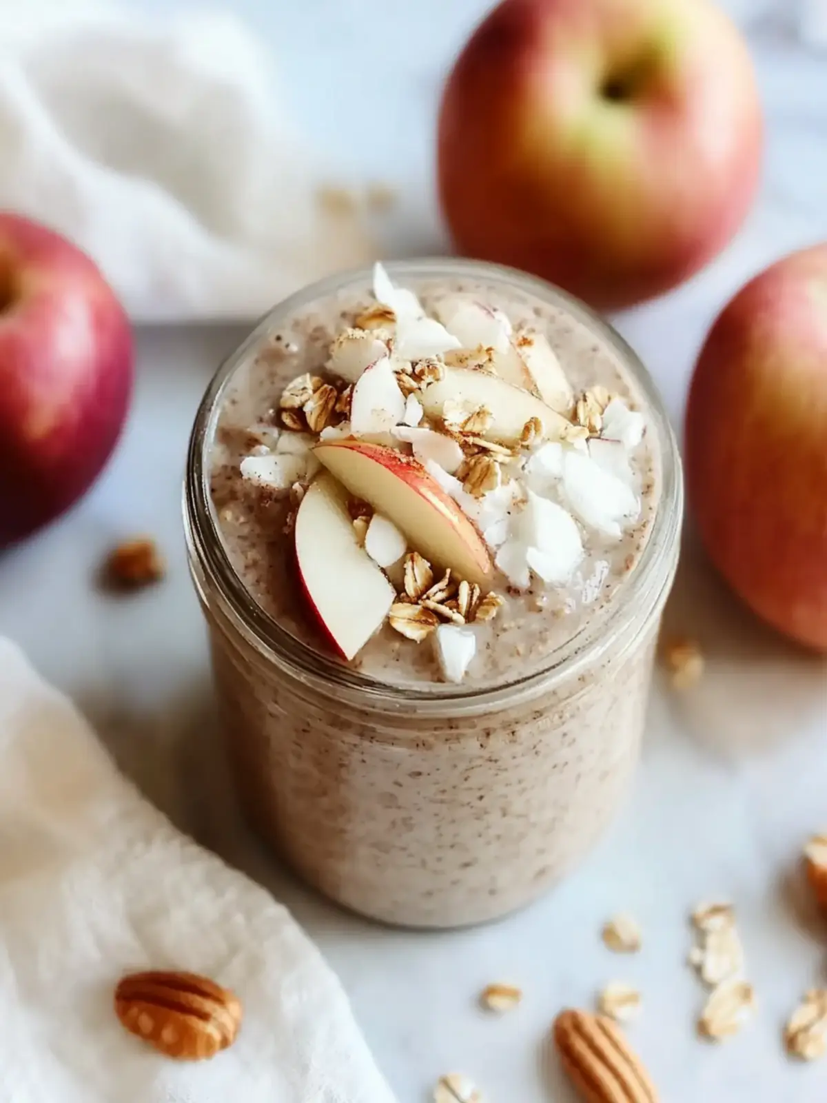 Gluten-Free High Protein Apple Pie Overnight Oats