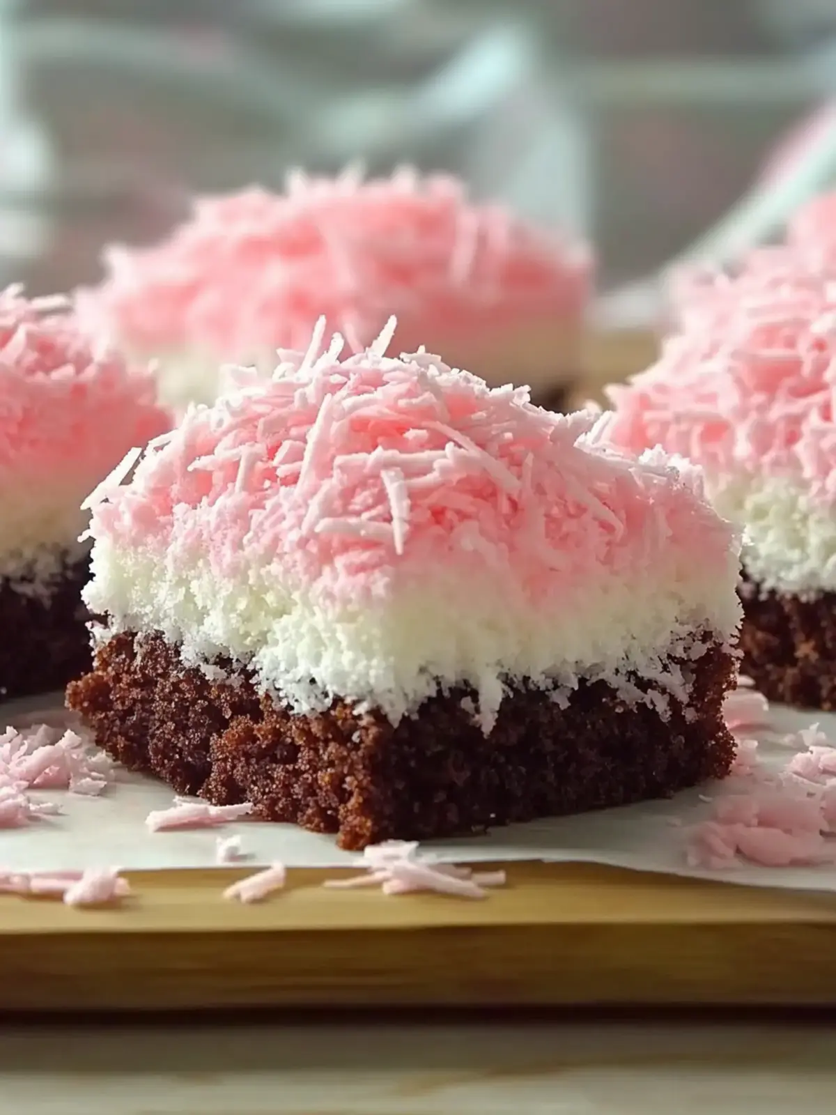 Pink Coconut Snowball Cake Bars