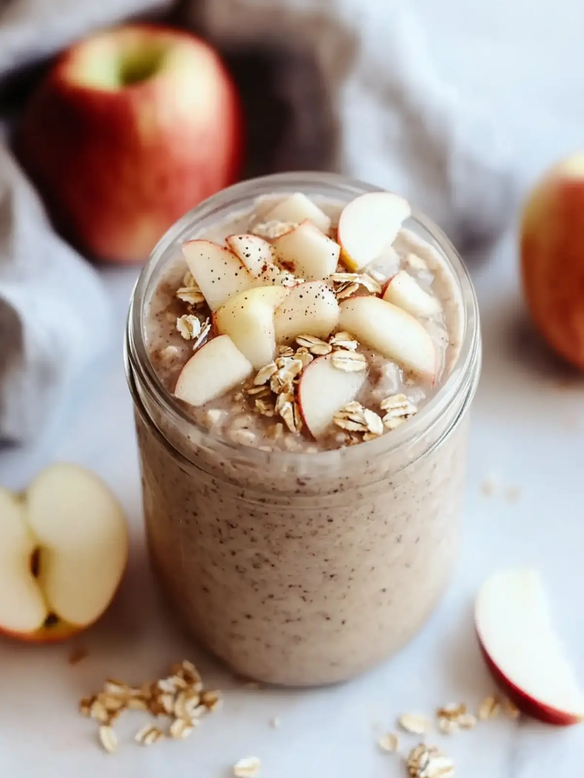 Gluten-Free High Protein Apple Pie Overnight Oats