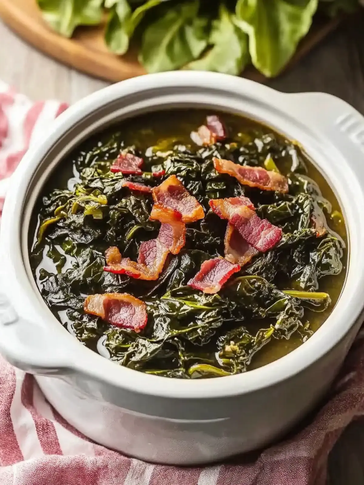 Crock Pot Collard Greens with Bacon