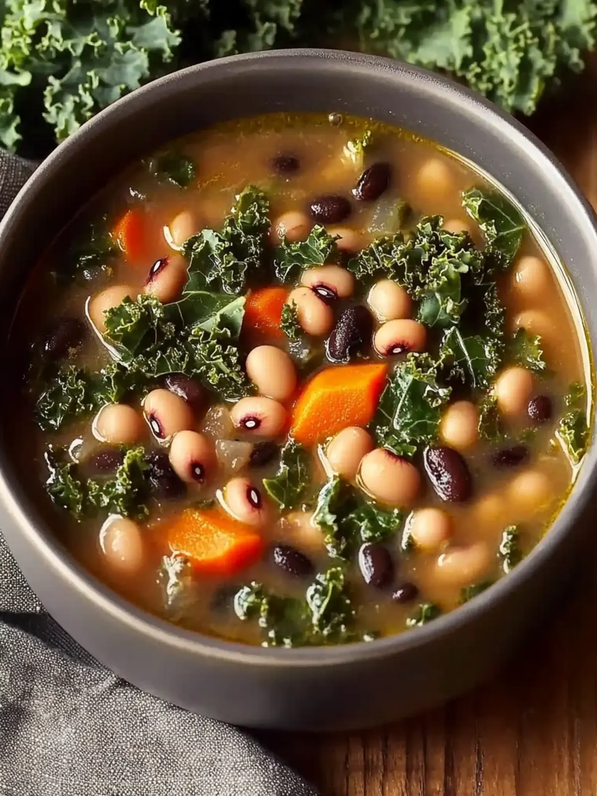 Black Eyed Peas and Kale Soup