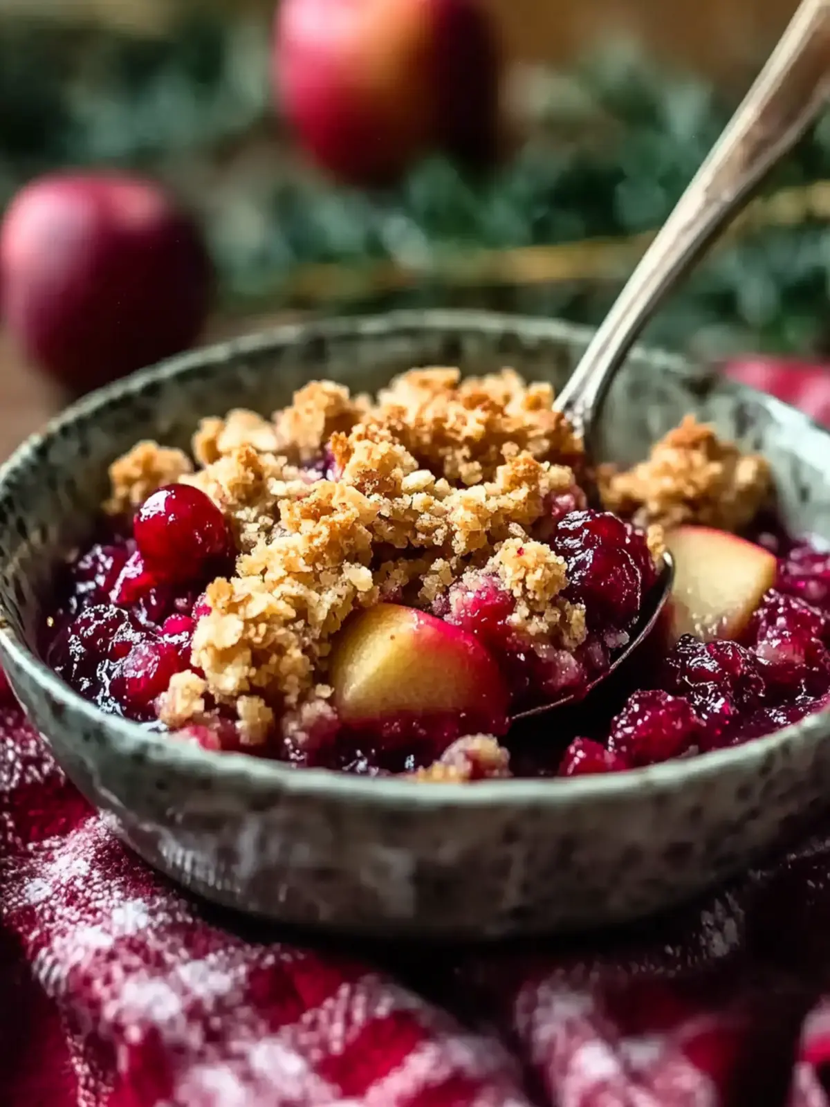Quick Cranberry Apple Crisp